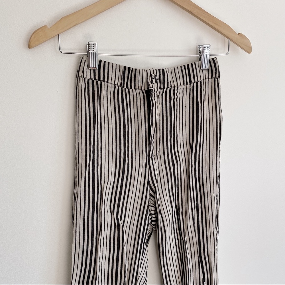 Brandy Melville Tilden Pants Black and White Stripped Button Zip Up Trousers - Picture 3 of 11